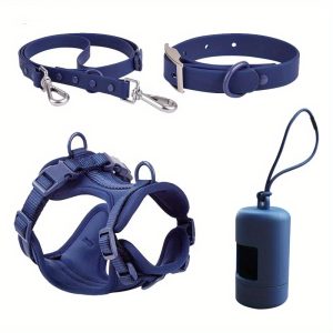 4-Piece Purple PVC Dog Harness Set