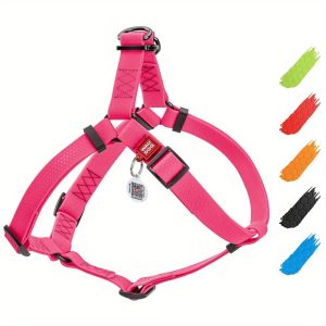 Waterproof Adjustable Dog Harness, Pink, Small (16-22 inch)