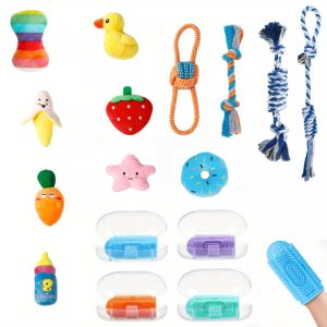 18 Pcs Puppy Oral Care & Teething Toys