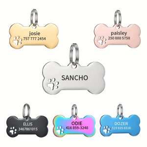 Custom Engraved Dog Bone ID Tag with Phone Number - Personalized Name Tag for Small and Medium Puppies - Keep Your Pet Safe and Secure